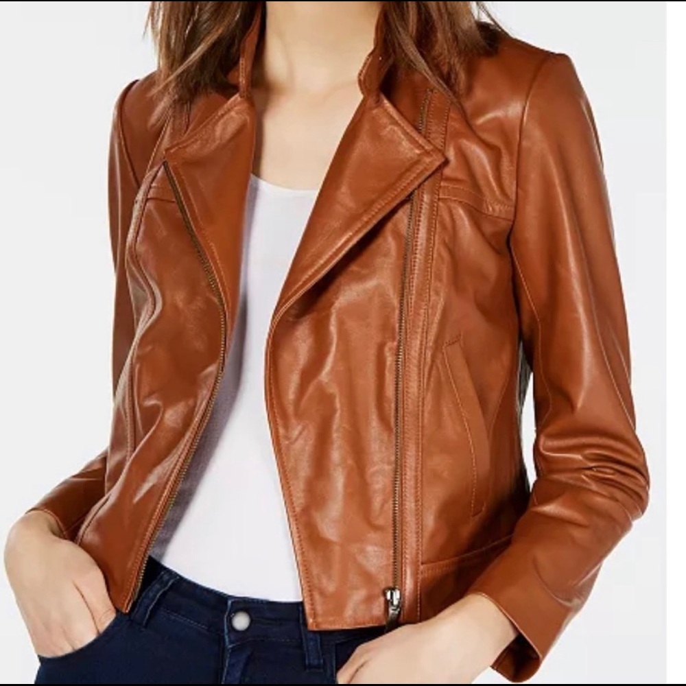 Michael Kors Moto Jacket Genuine Leather